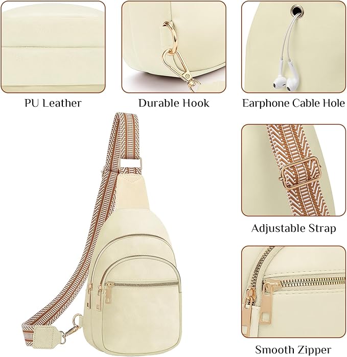 Small Leather Sling Bags for Women Fashion Crossbody Backpack Purse Sling Crossbody Bags