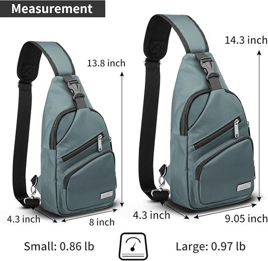 AMJ Crossbody Sling Bag Men Women, Casual Shoulder Backpack, Chest Daypack Satchel for Hiking Travel