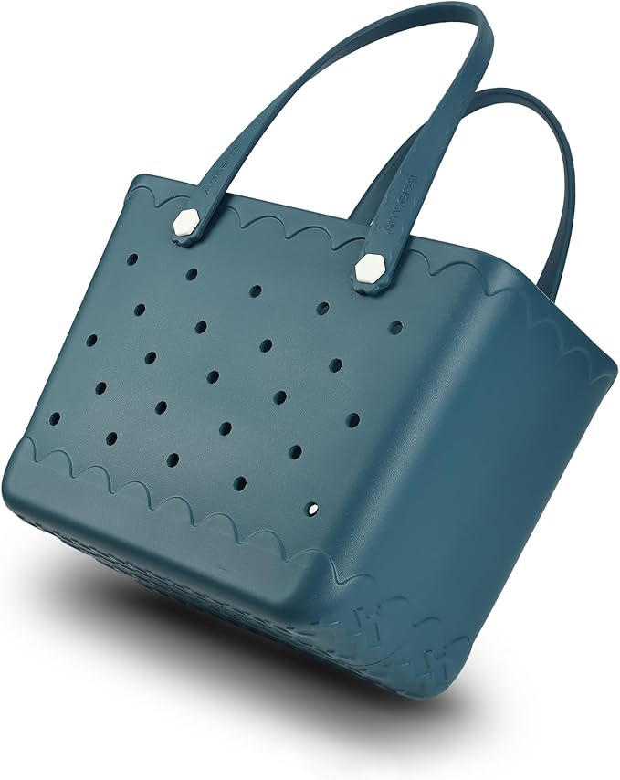 Armerssi Rubber Tote Bag For Women Large Rubber Beach Bag Waterproof Washable Handbag Durable Tote Bag Beach Swimming Travel