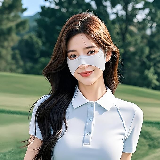 UPF50+ Half Mask,Face Shield,Sun Screen Protector for Face with Adjustable Ear Straps, Golf Visors for Women Golfers
