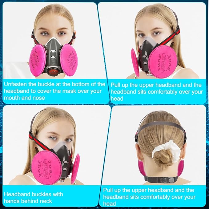 Gas Masks Survival Nuclear and Chemical, Full Face Gas Mask with Activated Carbon Filter