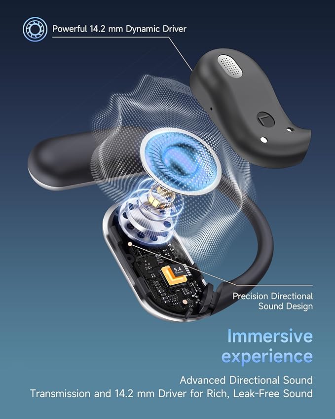 CoolJumper AI Translating Earbuds Real Time 3 in 1 Translation Headphones 144 Languages & Accents, Ultra Open Ear Headphones Bluetooth 5.4 for Bussiness Travel Learning - Silver Black