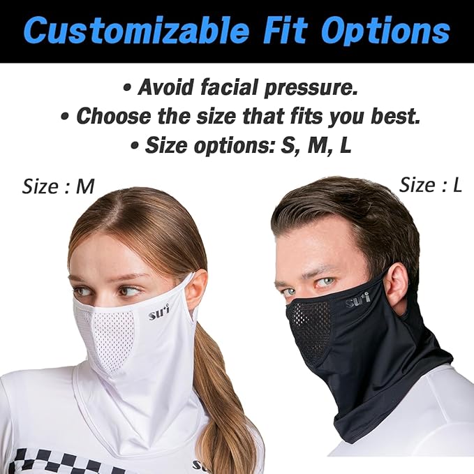 KOREA (Type E) UV Sun Protection Balaclava Half Face Mask - For Golf, Hiking, Running, Cycling & Outdoor Sports