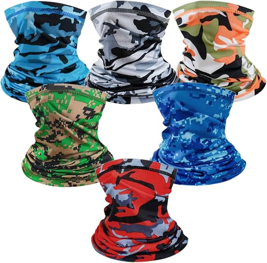 6 Pack Neck Gaiter for Men Women Breathable Outdoor Face Mask Cover Headwear for Hiking Running Cycling and Fishing