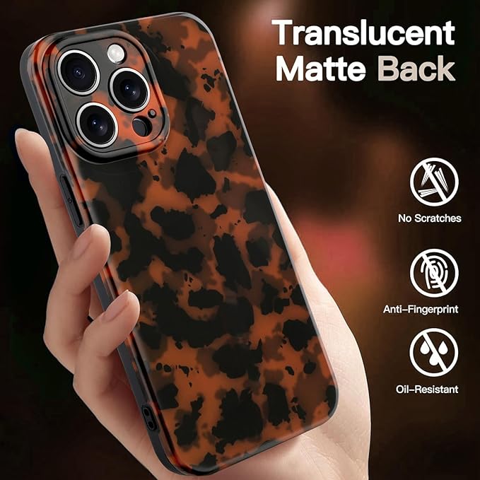 Phone Case for iPhone 13 Pro Case Lightweight Tortoiseshell TPU Slim Phone Cover for Women Girls Grily Brown Shockproof Phone Cover for iPhone 13 Pro, Tortoise Print