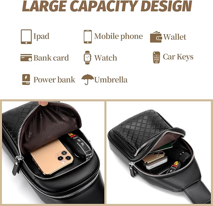 FSD.WG sling Backpack for Men Chest Bag Crossbody Shoulder Bags Travel Bag Purse for Men with Water Resistant