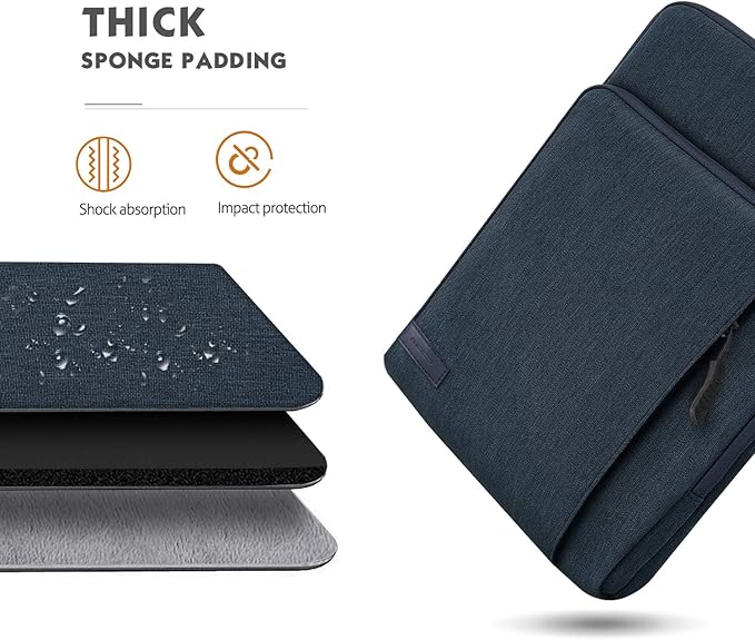 MoKo 12.9 Inch Tablet Sleeve Bag Carrying Case with Pockets Fits 13 Inch New iPad Pro M4 & Air M2 2024, iPad Pro 12.9 M2&M1, Surface Laptop Go 12.4", Galaxy Tab S8+/S9+ 12.4", Indigo