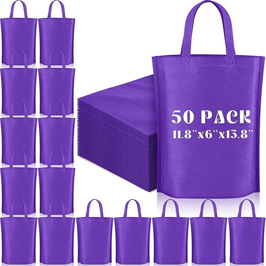 Windyun Reusable Grocery Bags Large Non Woven Shopping Bags with Handle Foldable Portable Tote Carryall Bulk 11.8x6x13.8 Inch