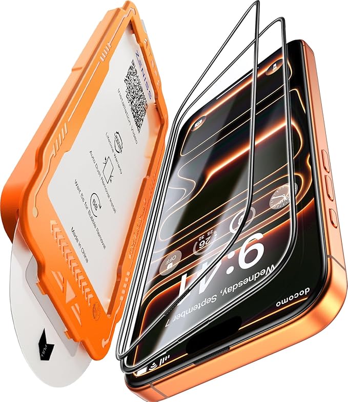 NeverBreak 9H+ Hardness for iPhone 17 Pro Screen Protector 12FT Military Grade Protection (Scratch, Shatter, Drop Resistance) Tempered Glass Full Edge Coverage Case Friendly 6.3" 2025, 2 Pack