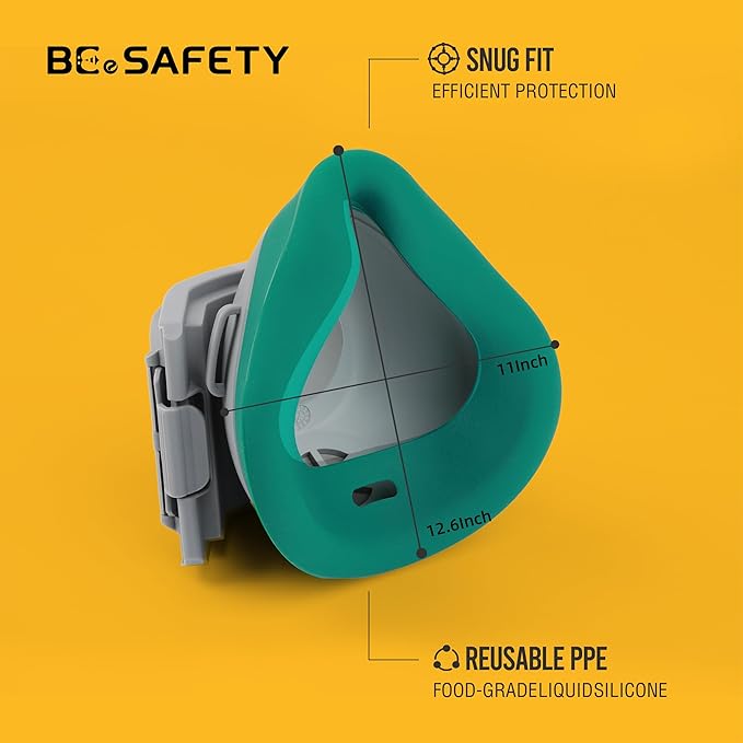 Reusable Half Face Respirator Mask with 6 Filter,2818 Food-Grade Silicone Mask for Painting, Welding, Sanding,Dust,Mold