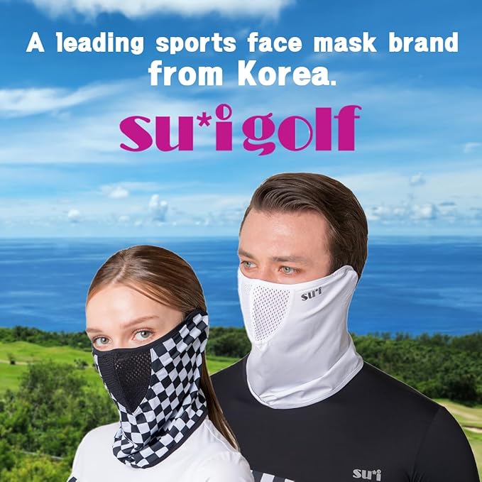KOREA (Type A) UV Sun Protection Balaclava Half Face Mask - For Golf, Hiking, Running, Cycling & Outdoor Sports