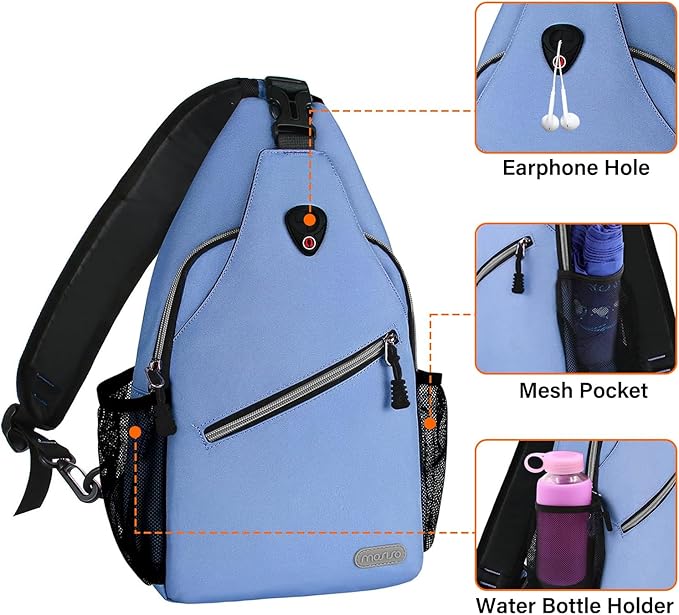 MOSISO Sling Backpack, Multipurpose Crossbody Shoulder Bag Travel Hiking Daypack