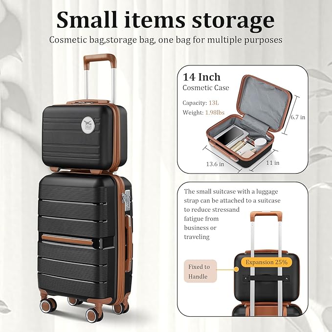 4-Piece Hardshell Luggage Set with TSA Locks, Expandable Suitcases and Silent Spinner Wheels - Vibrant Colors for Easy Identification (14/20/24/28 Inch) - Family Travel Suitcase Sets