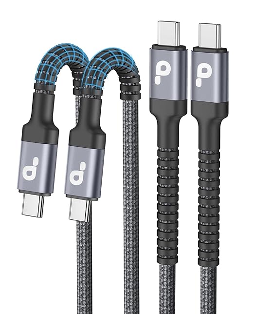 PRAKIE USB C to USB C Cable 6FT, USB Type C Fast Charging Cable 2Pack Nylon Braided USBC iPhone Charger Cord Compatible with iPhone 17/16/15/Pro Max/PlusSamsung Galaxy S23/LG/Switch