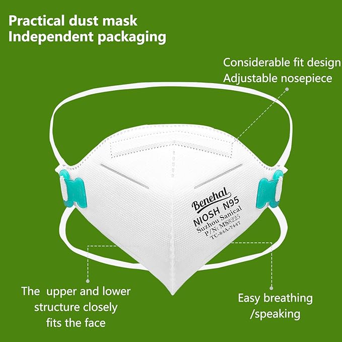 N95 NIOSH Approved Mask Particulate Respirators,N95 Face Masks Respirators, Individually Wrapped