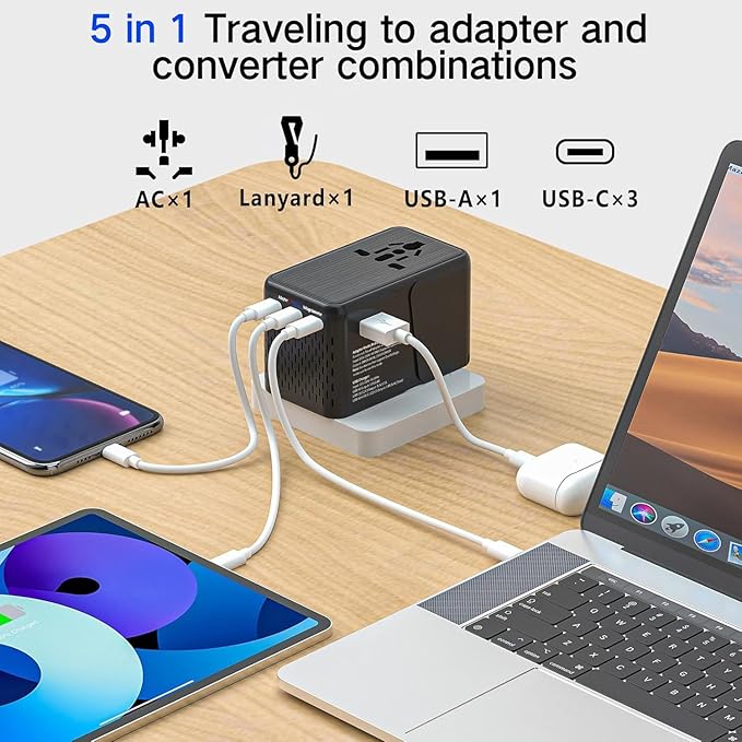 Travelconverter Adapter Voltage Converter That Steps Down 230 Volts to 120 Volts for use in Over 200 Countries,Including The U.S., U.K., Europe, and Australia