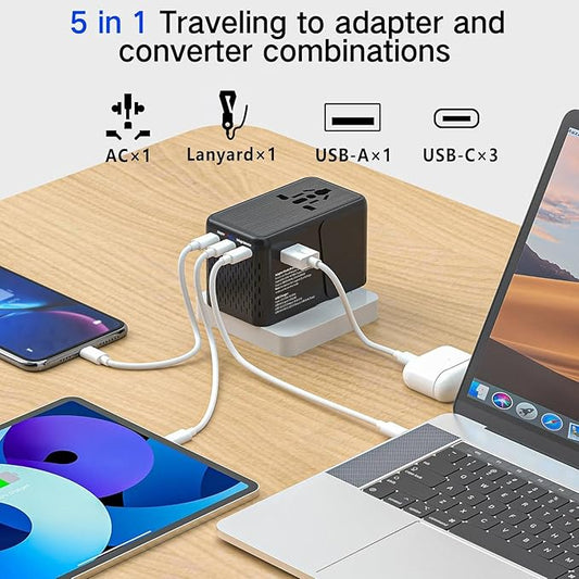 Travelconverter Adapter Voltage Converter That Steps Down 230 Volts to 120 Volts for use in Over 200 Countries,Including The U.S., U.K., Europe, and Australia
