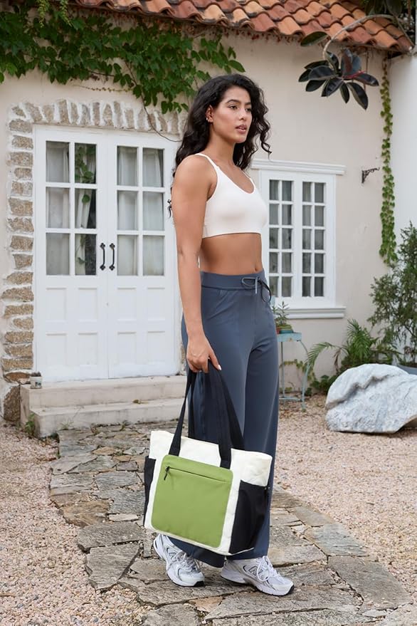 Tote Bag for Women, Lightweight Puffer bag with Zipper & Compartments, Quilted Shoulder Bag for Work, Travel,Gym