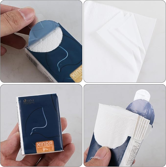 100-Pack Pocket Packs Facial Tissues, 4-Ply Mini Tissue Packs Travel Size