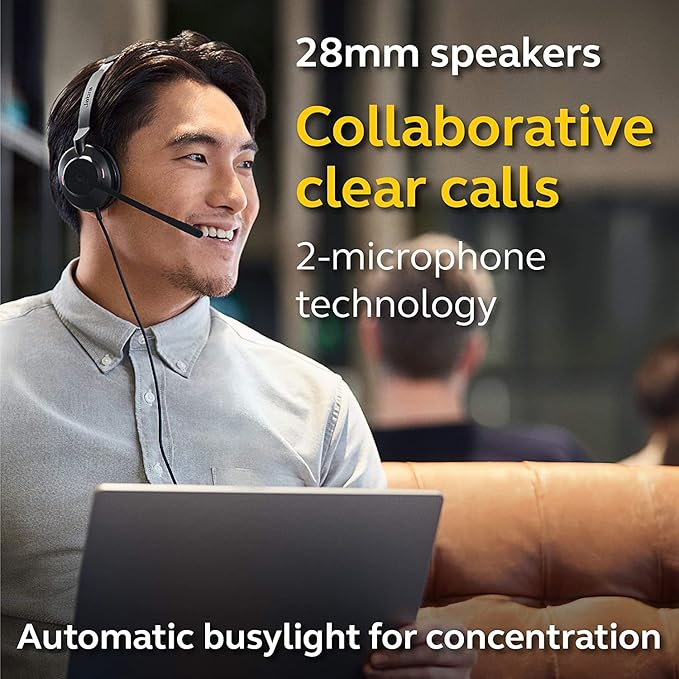 Jabra Evolve2 30 SE Wired Mono Noise-Cancelling Headset - Features 2-Microphone Call Technology and USB-A Cable - MS Teams Certified, Works with All Other Platforms - Black