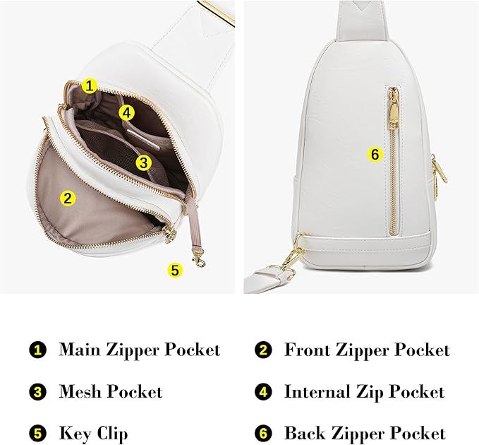 Haytijoe Crossbody Bags for Women Leather Sling Bag Anti-theft Cross Body Bag Travel Sling Purse Chest Bags Fanny Packs