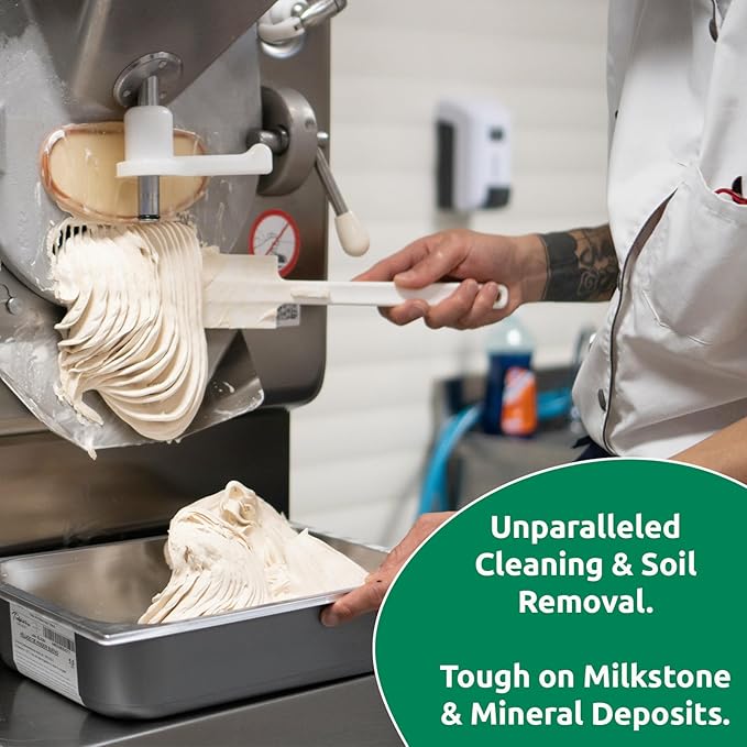 GREEN LABEL Sanitizer + Cleaner + Milkstone Remover | Cleaner and Sanitizer for Soft Serve + Shake Machines + Ice Maker and Ice Machines | By Purdy Products, 1 count 4 lb Jar