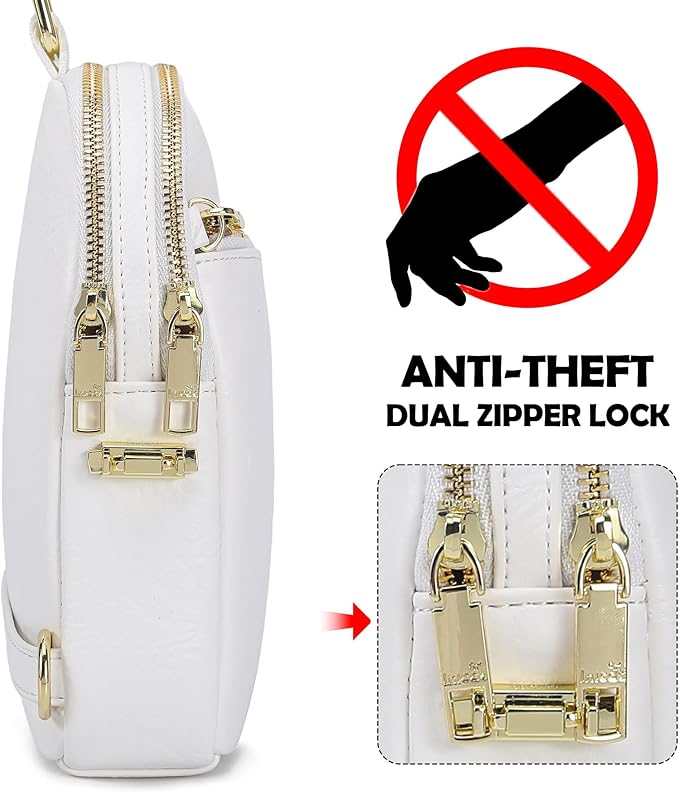 INICAT RFID Blocking Sling Bag Leather Crossbody Bags for Women Fanny Pack Cross Body for Woman Chest Bag for Travel 1.9L