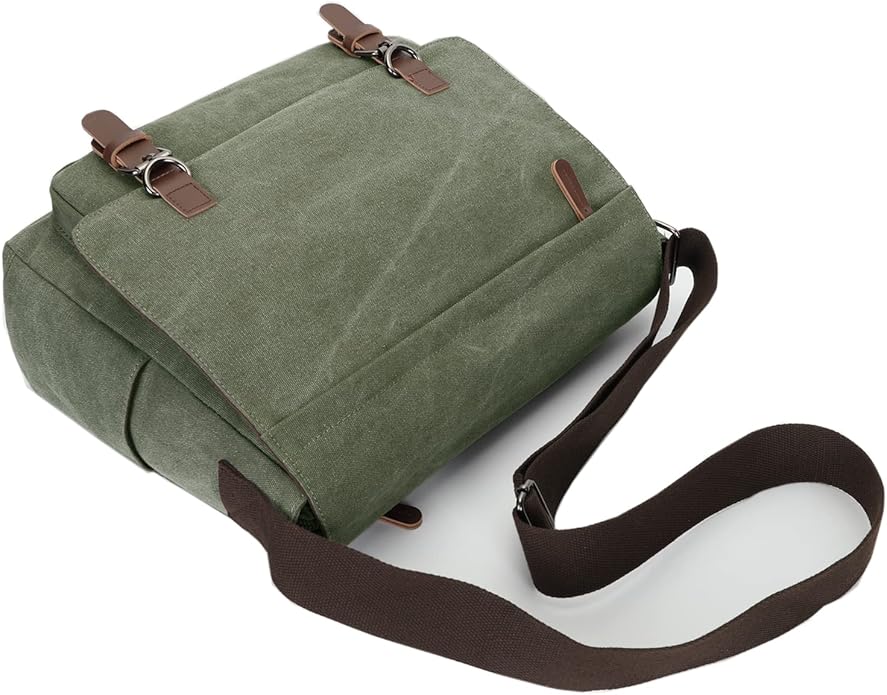 Canvas Messenger Bag for Men Women,Travel Satchel Shoulder bag 15.6 Inch Laptop Bag briefcase Business