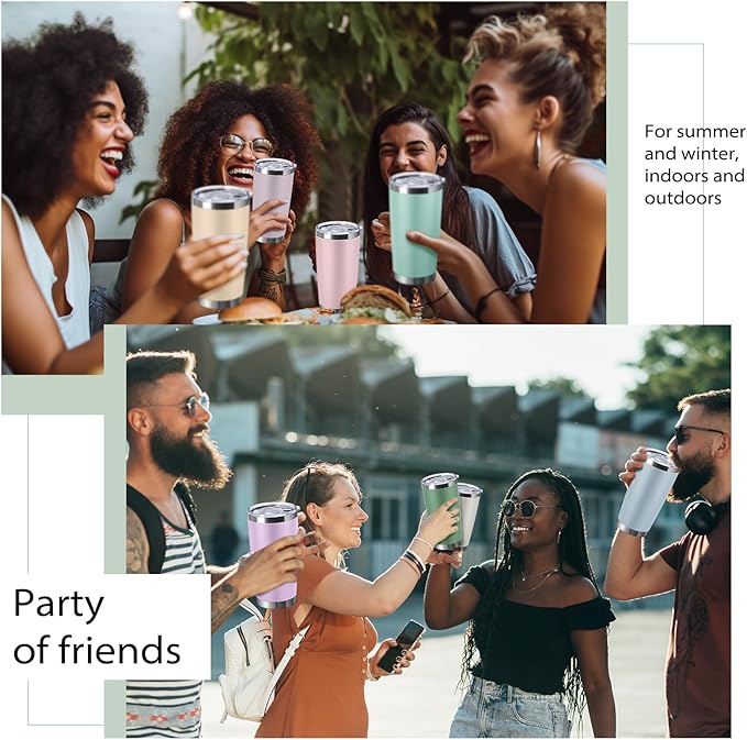 Sieral 36 Packs Stainless Steel Tumbler Bulk with Lid Vacuum Double Wall Insulated Travel Coffee Mug Powder Coated Tumbler Cup for Graduation Wedding Christmas Birthday Party(Matte Color, 20 oz)