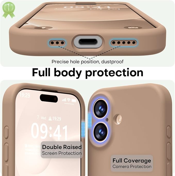 LOVE 3000 Designed for iPhone 17 Case, Premium Silicone [Compatible with Magsafe][Soft Anti-Scratch Microfiber Lining] Shockproof Protective Phone Case for Men Women 6.3", Light Brown