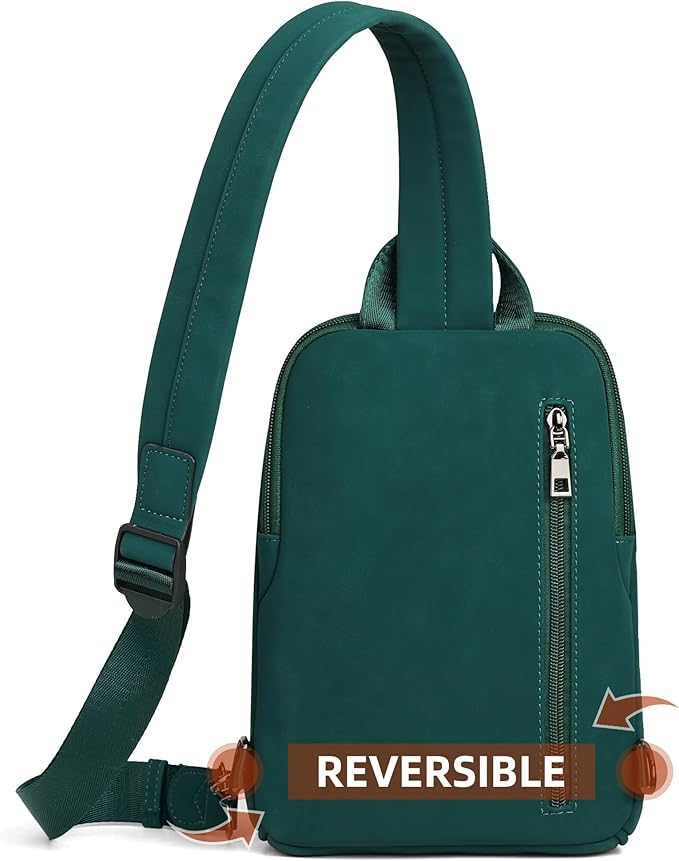 FADEON Sling Bag for Women, Crossbody Purse with Tassels, Designer Leather Shoulder Chest Bags for Travel