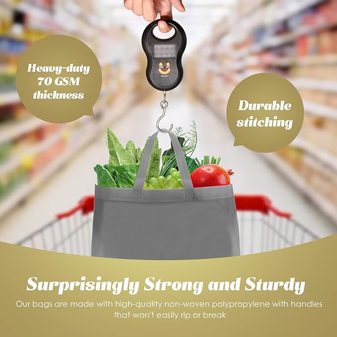 Reginary Reusable Totes Bags - 100 Pcs Non Woven Grocery Handle Bags for Shop Events & Retail Store(Multicolor)