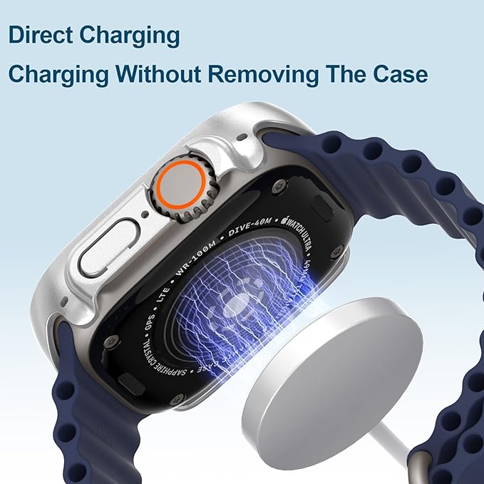 2 in 1 Waterproof Case for Apple Watch Screen Protector Ultra 1/2 Ultra 3(2025) 49mm with Tempered Glass [Overal Protective] Ultra-Thin PC Bumper Cover Compatible iWatch Accessories