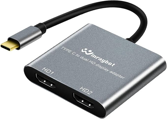 USB C to Dual HDMI Adapter 4k60Hz,USBC to HDMI for Dual Monitor Adapter, hdmi Splitter Extended Display,USB c hub 2hdmi Ports (USB C to Dual Display)