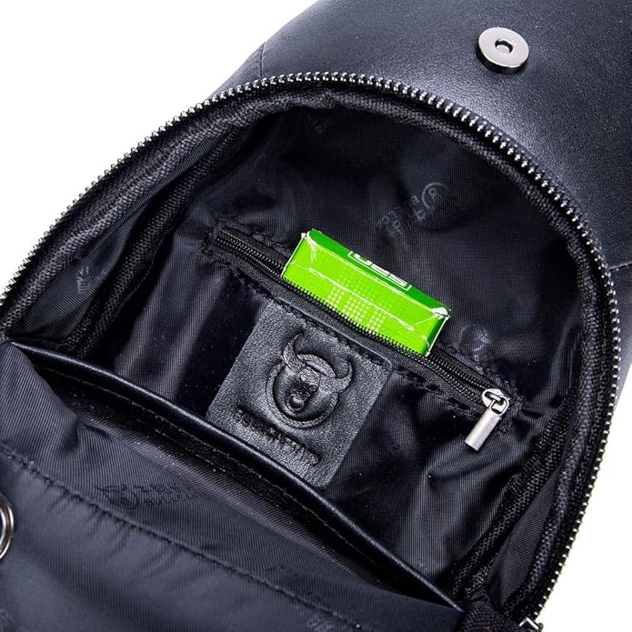 KPYWZER Vintage Leather Sling Bag Backpack for Men Crossbody Shoulder Chest Day Pack Backpacks