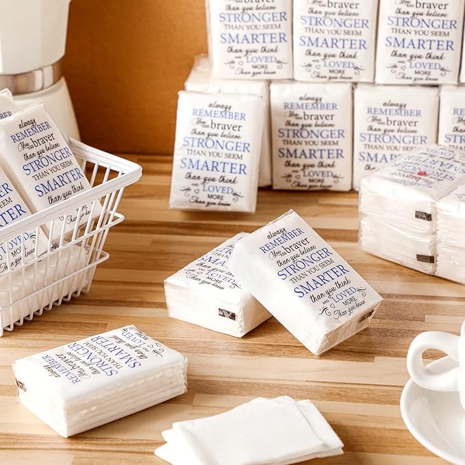 Travel Tissue Packs Bulk Inspirational Pocket Travel Packs Appreciation Individual Tissue for Toilet Wedding Party Daily Use Swag Bag Stuffers Self Care Items Bulk(120 Pcs)
