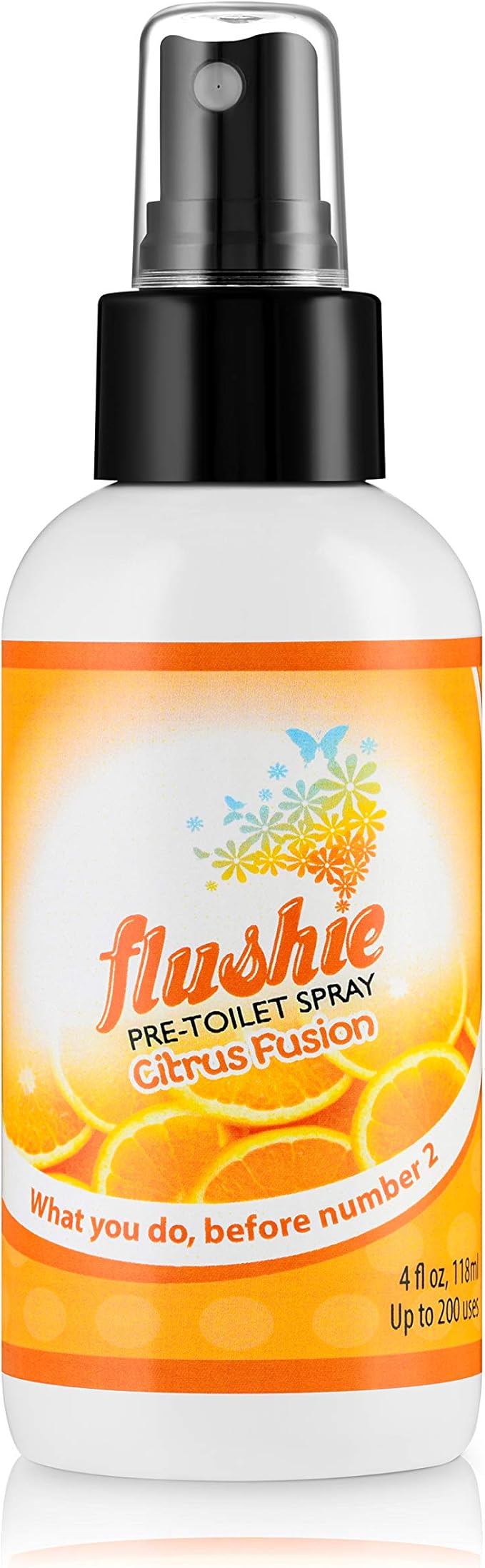Flushie Pre-Toilet Spray for Poop Travel Size Toiletries Bathroom Spray for Poop Spray for Toilet Deodorizer Traveling Essentials Poop deodorizer Poop Odor eliminator 4oz (Citrus, 4 Pack)