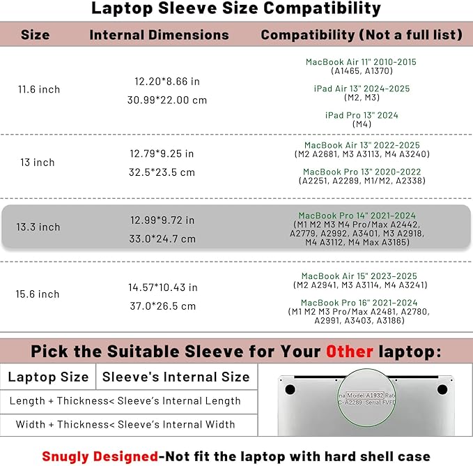Allinside 13-13.3 inch Laptop Sleeve Case for MacBook Pro 14 2021-2024/MacBook Air 13 2010-2017/MacBook Pro 13 2010-2015, Waterproof PU Leather Laptop Sleeve Bag Protective Vertical Case Cover, Pink