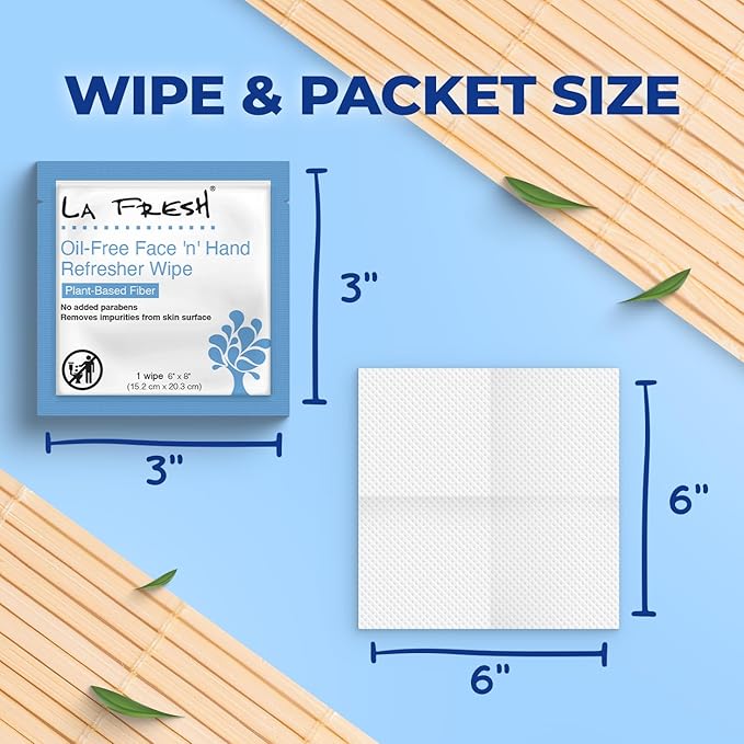 La Fresh Oil-Free Face ‘N’ Hand Refresher Wipes, Made With Natural Japanese Yuzu Scent, Pack of 200 Individually Wrapped Cleansing Wipes, Travel Essentials