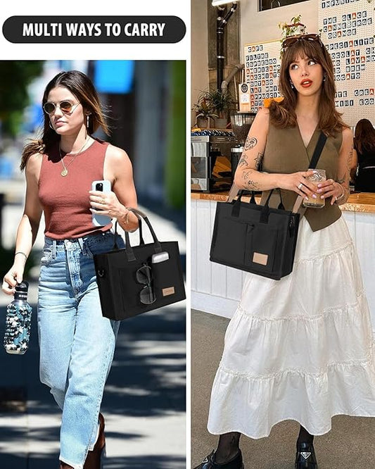 Tote Bags for Women Canvas Tote Purse Crossbody with Pockets Top Handle Shoulder Satchel Bag for Women