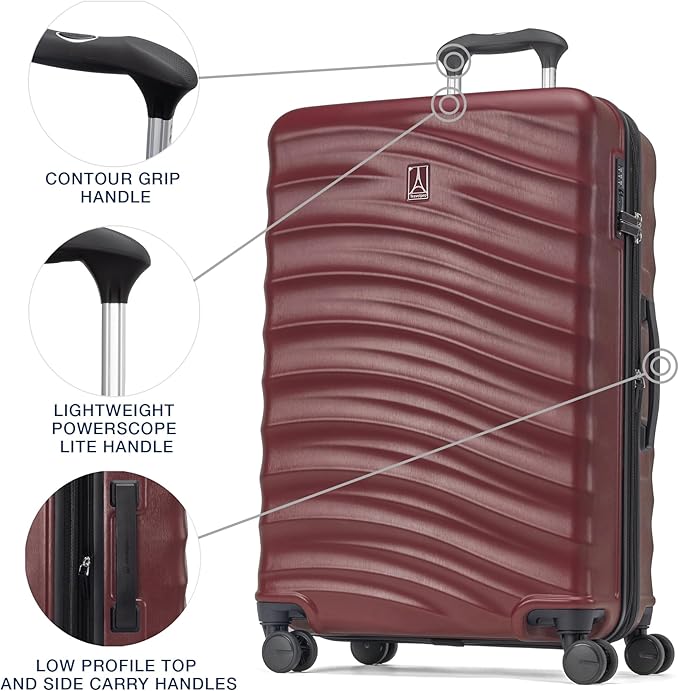 Travelpro Maxlite Air V2 Hardside Expandable Luggage, 8 Spinner Wheels, Lightweight Hard Shell, TSA lock, Cabernet, 2-Piece Set (21/25)
