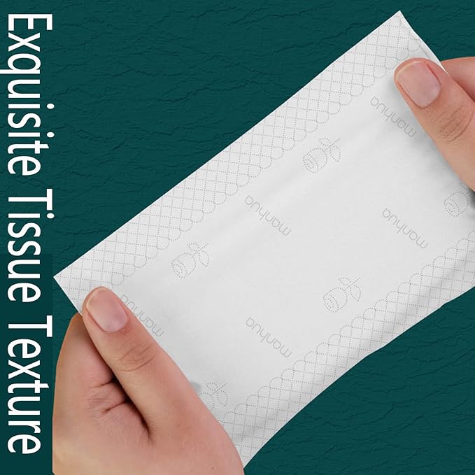 6 Packs Disposable Soft Facial Tissue, Small Napkin, Toilet Paper -Bag Cover NOT Box, Material Native Wood Pulp Fiber NOT COTTON, White Facial Paper Tissue, 4-Ply, 420 Sheets per Pack