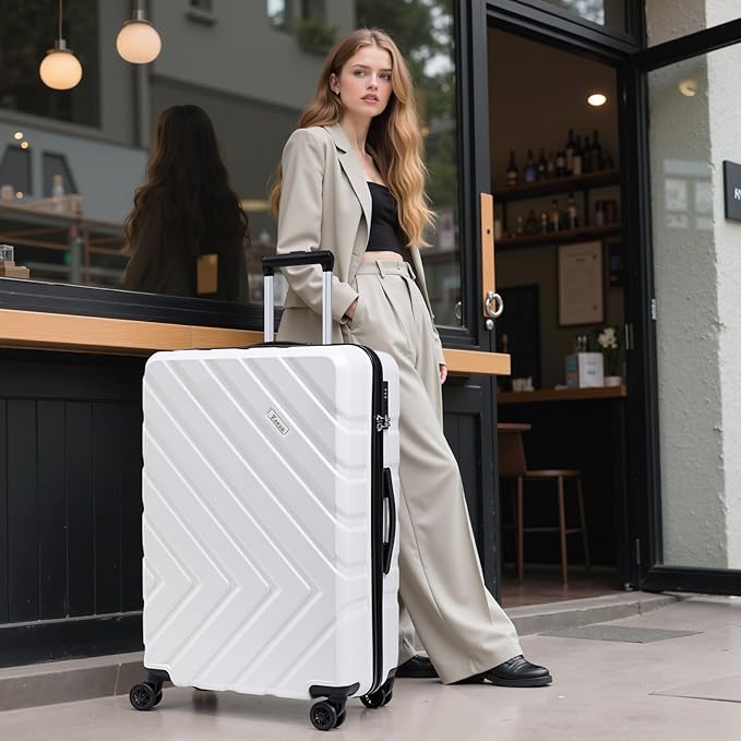 Luggage Sets 5 Piece, Suitcases with Wheels, ABS Hard Case Luggage with TSA Lock Spinner Wheels, Carry On Luggage Set(5 Piece Sets (20"/24"/28"/DB/TB))