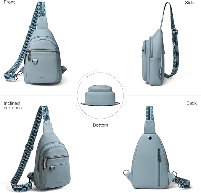 7L Sling Bag for Women Men Vegan Leather Crossbody Bags Fanny Pack Purse Backpack Over Shoulder Bag Travel Anti Theft