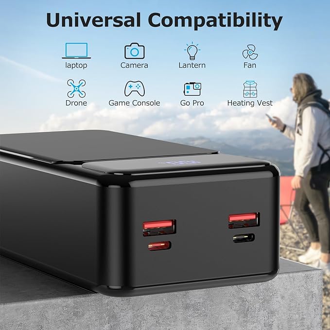 50000mah Power Bank 22.5W Fast Charging Portable Charger USB-C with 4 Outputs & 2 Inputs LED Display Huge Capacity External Battery Pack for iPhone, Samsung, iPad etc