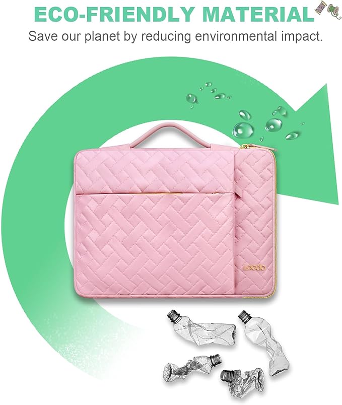 Lacdo 360° Protective 14 Inch Laptop Sleeve Case for HP Lenovo Dell ASUS Chromebook 14 / HP Pavilion Stream 14 / Dell Inspiron 14 / Lenovo IdeaPad 14 / Aspire/ASUS ZenBook Computer Bag, Sakura Pink