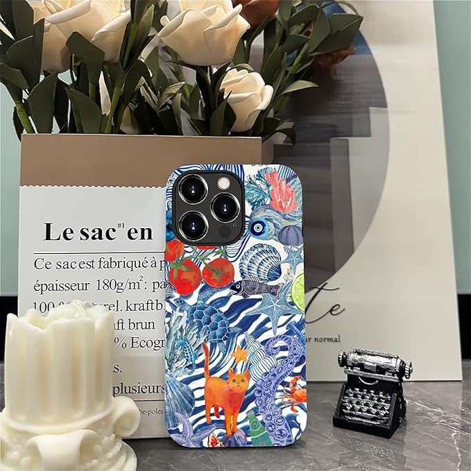 Case for iPhone 12/12 Pro,Leopard Cherry Shell Aesthetics for Woman Men Full Body Protective Cover Shockproof 2 in 1 Silicone + Hard PC Case for iPhone 12/12 Pro