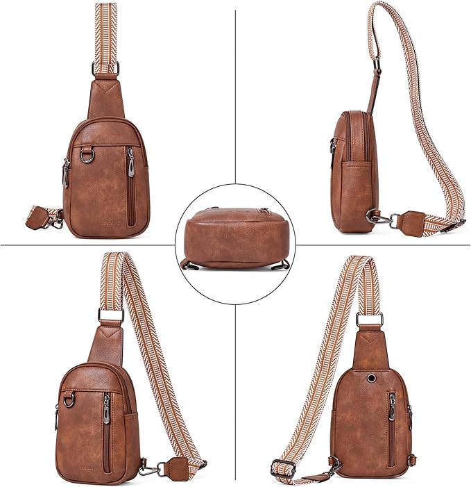 Womens Sling Bag Crossbody Bags for Women Vegan Leather Sling Backpack Daypack Fanny Pack Crossbody Purse Travel