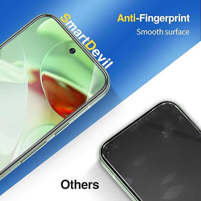 SMARTDEVIL [3+1 Pack Screen Protector For Google Pixel 9 With Camera Lens Protector, FingerPrint Reader Compatible, Clear 9H Tempered Glass Film, Fast & Easy Installation, Alignment Frame