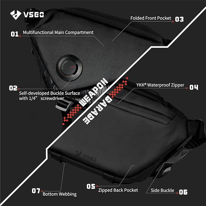 VSGO 4L Camera Sling Bag, Waterproof Shoulder Crossbody Bag for Men & Women, Fits Mirrorless Cameras, UAV Gear, and Tech Essentials
